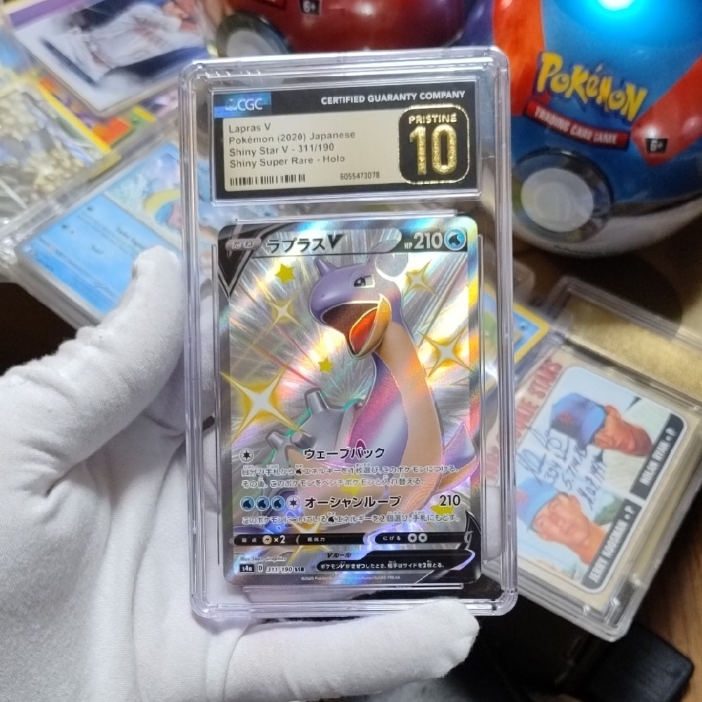 Lapras V Pokémon Graded Card CGC Pristine 10- Shiny Short Rare Holo 2020 Japan